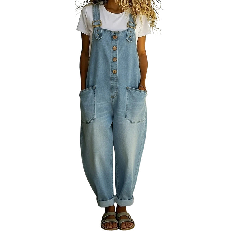 Trending Now👖 Baggy Denim Overalls with Adjustable Straps – Relaxed Fit & Deep Pockets for Everyday Comfort