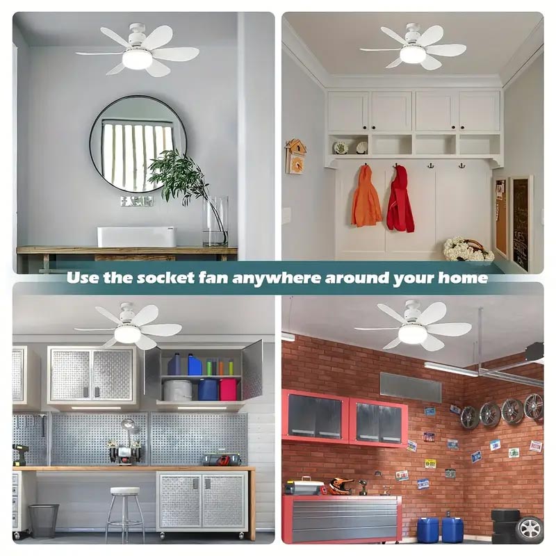 🔥40W LED Ceiling Fan Light – 20.5” Ultra-Quiet with Remote 🎯 | E27 + FREE B22 Adapter 🔌 | For Bedroom 😴, Kitchen 👩‍🍳 &amp; Garage 🛠️ – UK Ready! 🇬🇧