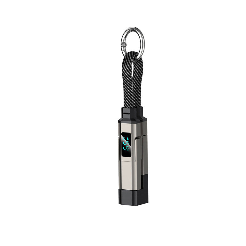 🚨 The Only Charging Cable You’ll Ever Need! 🔋4-in-1 Digital Display Keychain Charging Cable ⚡ Fast Charging, Portable &amp; Multi-Device Compatible