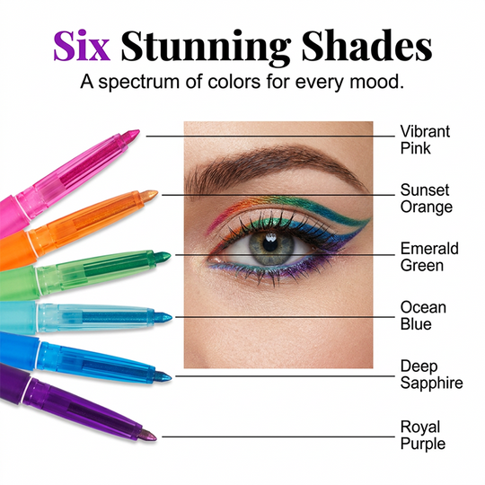 🌈 Mix &amp; Match Your Favorite Shades! ✨ Glitter Eyeshadow Pencil 💖 Waterproof, Smudge-Proof &amp; Long-Lasting