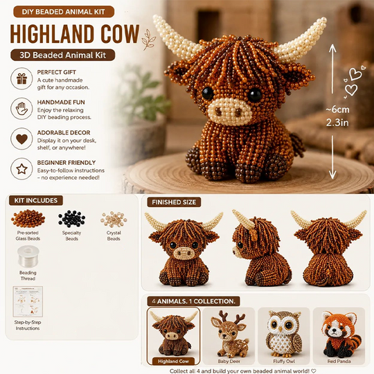 ⏳LIMITED OFFER 50%OFF🌞DIY Beaded Animal Kit 🐾✨ – All-in-One, Beginner Friendly, 3D Figures