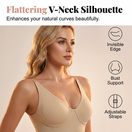 🔥 60% OFF TODAY! ✨ Seamless V-Neck Shapewear Bodysuit for Women 💖 Tummy Control, Waist Sculpting &amp; All-Day Comfort