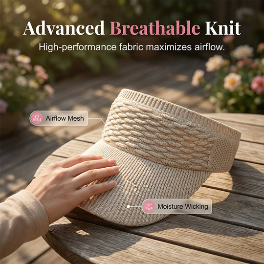 🕶️🌊🍹Chic Knit Sun Visor Hat – Lightweight &amp; Airy, Adds a Sporty Touch to Any Outfit – Ideal for Poolside Lounging, Beach Vacations or Outdoor Brunch 👙👗