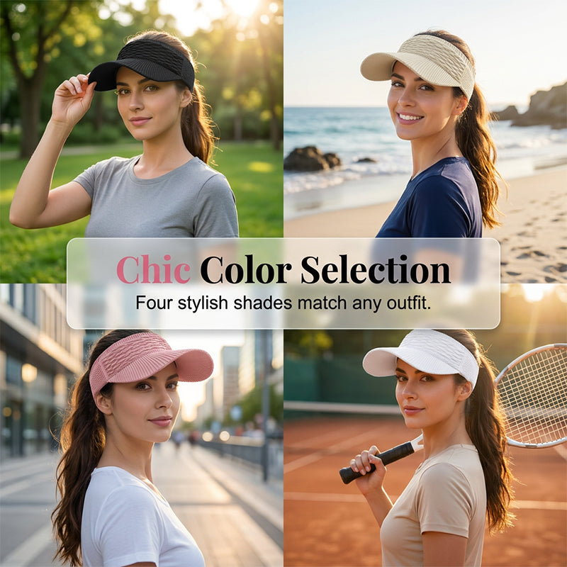 🕶️🌊🍹Chic Knit Sun Visor Hat – Lightweight &amp; Airy, Adds a Sporty Touch to Any Outfit – Ideal for Poolside Lounging, Beach Vacations or Outdoor Brunch 👙👗