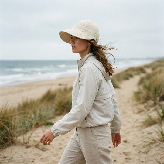 ✨Women’s UPF 50+ Elegant Foldable Sun Hat – Wide-Brim Cotton Bucket Hat with Neck Flap &amp; Adjustable Strap 🌞🇬🇧 | Packable, Breathable &amp; Beach-Ready