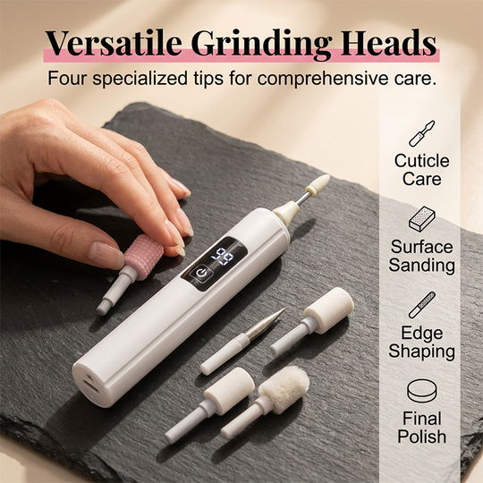 🥳Last Day Promotion!💅✨ Professional Electric Nail Polisher – Smooths thick nails, 99-speed display. Multiple heads for shaping &amp; buffing. Salon at home! 🌟💎