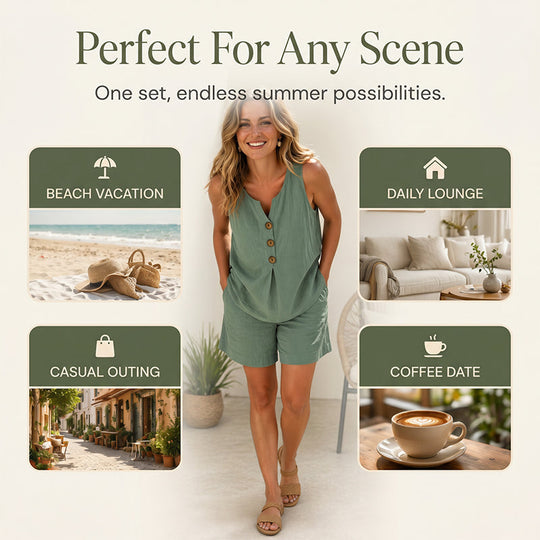 👚LAST DAY 50% OFF✨ 2-piece-set – loose top &amp; comfortable trousers – soft fabric, elastic waistband &amp; versatile combination options – can be worn separately or together