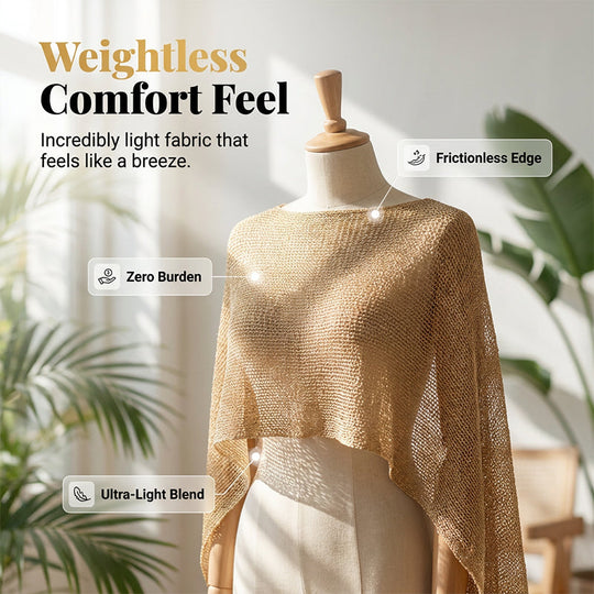🏖️ Lightweight Hollow Out Poncho Shawl — Soft Knit Cover-Up for Beach &amp; Daily Wear