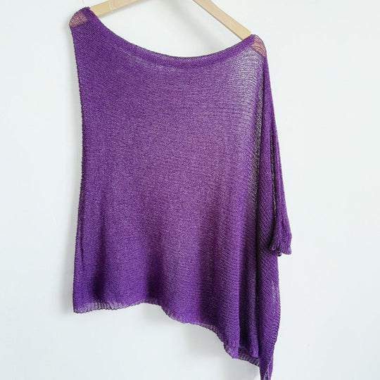 🏖️ Lightweight Hollow Out Poncho Shawl — Soft Knit Cover-Up for Beach &amp; Daily Wear