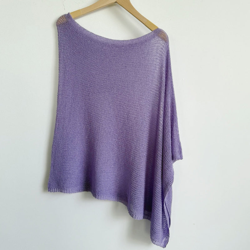 🏖️ Lightweight Hollow Out Poncho Shawl — Soft Knit Cover-Up for Beach &amp; Daily Wear
