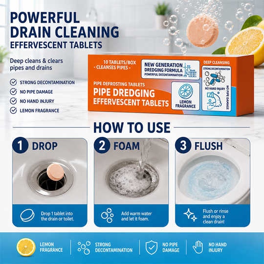🔥 BUY 2 GET 1 FREE! 🚿 Fast-Acting Drain Cleaner Powder ✨ Clears Clogs, Removes Odors &amp; Keeps Drains Fresh