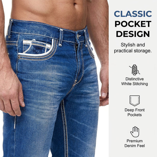 👖LIMITED-TIME 50% OFF! 🔥 Men’s High Stretch Double Stitched Jeans – Flexible Comfort, Reinforced Seams and Classic Five Pocket Style