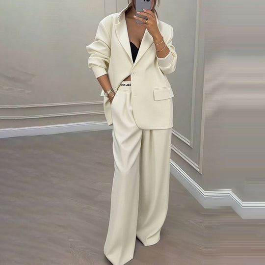 ✨🛍️Fresh Drop - Blazer &amp; Wide-Leg Pant Suit – Clean Lines &amp; Breezy Comfort for Confident All-Day Wear