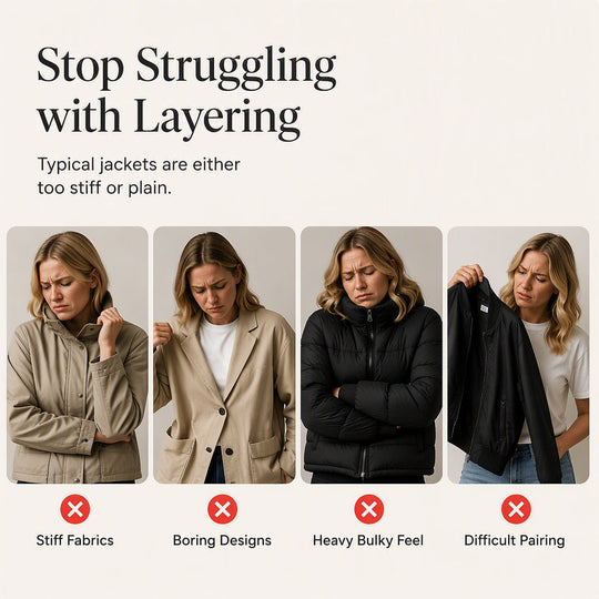 ⌛Limited-time offer-Women’s Elegant Denim Spliced Ribbed Knit Coat