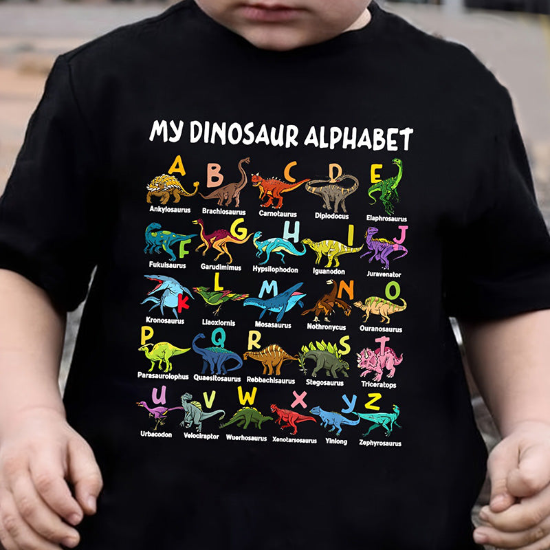 Kids Dinosaur Alphabet Graphic T-Shirt