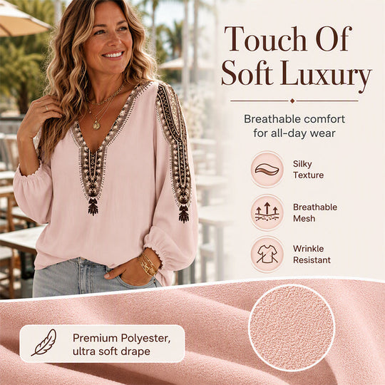 ✨🛍️Fresh Drop - V-Neck 3D Print Long Sleeve – Flattering Fit &amp; Modern Aesthetic for Any Wardrobe