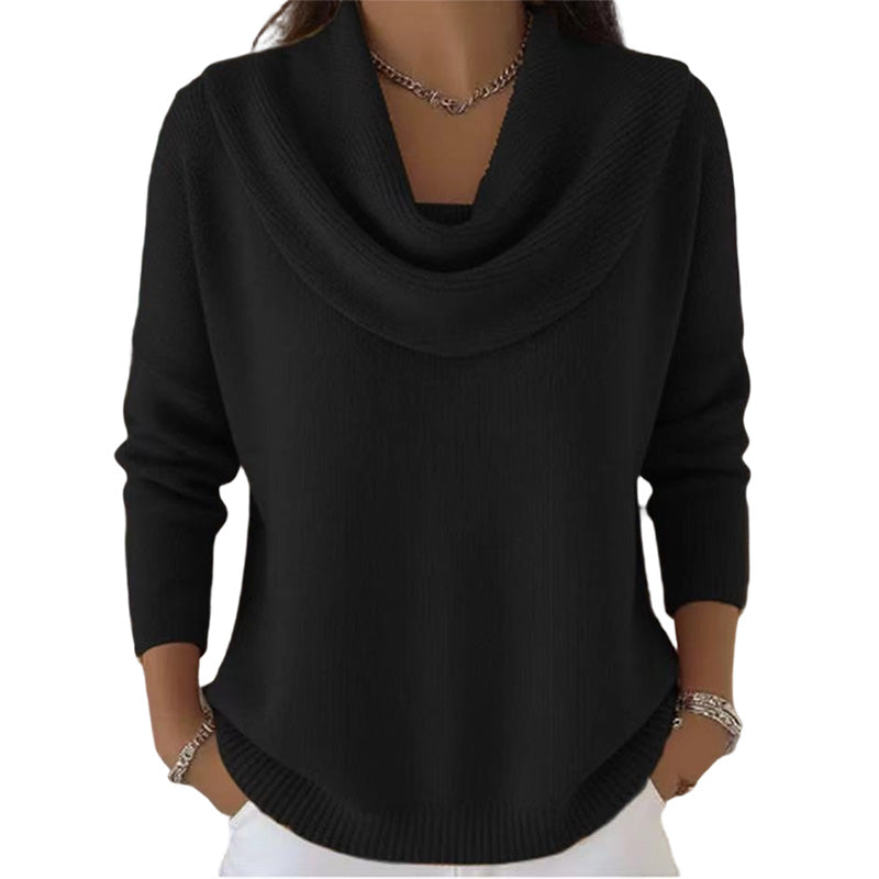 👚New Arrivals - Sequin Cowl Neck Pullover – Soft Ribbed Cuffs &amp; Elegant Drape for Any Occasion 🌿
