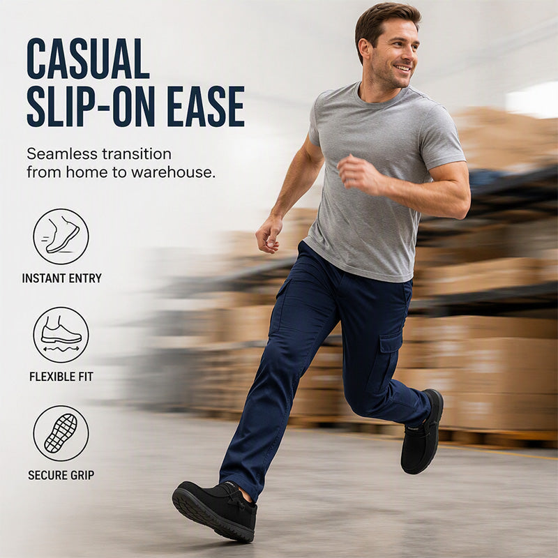 🥾 50% OFF NOW! 🛡️ Slip-On Steel Toe Safety Loafers – Ultralight 0.7lb, ASTM Certified &amp; Casual Comfort 💪