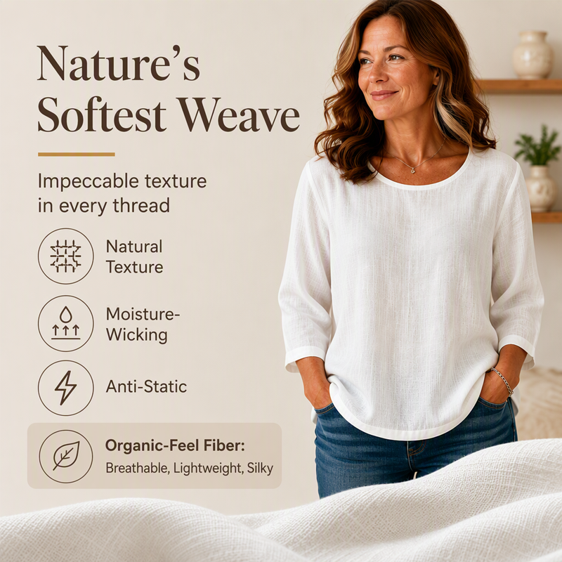 ✨🛍️Fresh Drop - Classic 3/4 Sleeve Tee – Soft Cotton Feel &amp; Versatile Styling for Work or Weekend