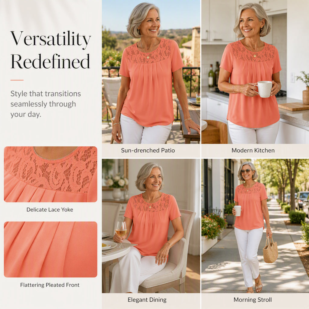 Elegant Lace Neck Tee