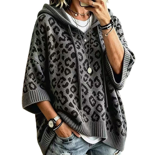 ✨New Arrivals: 50% Off-Women’s Leopard Print Knitted Hoodie 
