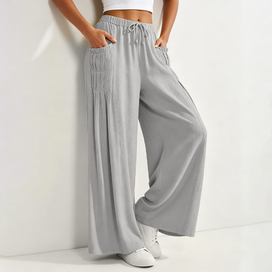 ☀️👖 Wide-Leg Cotton Linen Pants – Versatile Pairing for Work, Weekends &amp; Travel