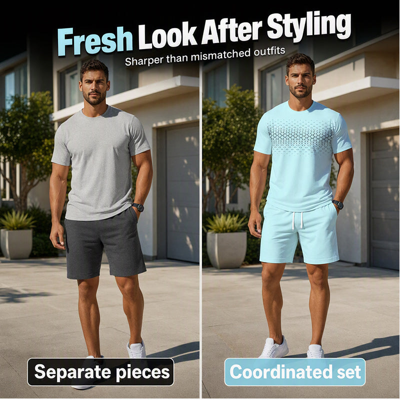 Men's Casual T-Shirt & Shorts 2-Piece Set