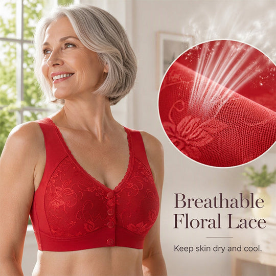 ⏰Buy 1 Get 1 Free💃Front Closure Wire-Free Bra for Elderly Women Seamless Vest Style Plus Size