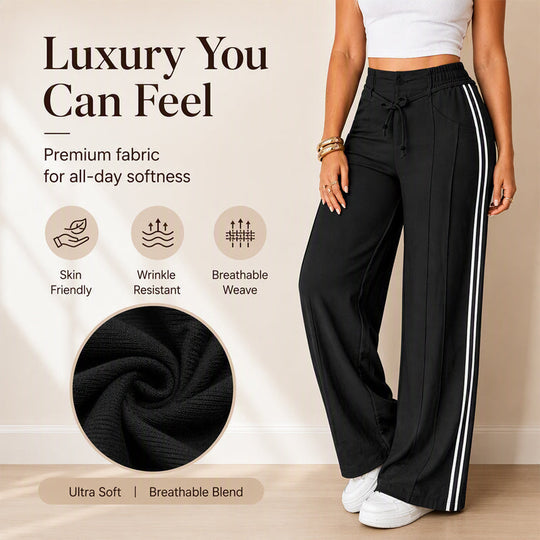 ☀️👖Seasonal Style - High-Rise Drawstring Pants – Breezy Comfort &amp; Easy Pairing for Any Casual Look