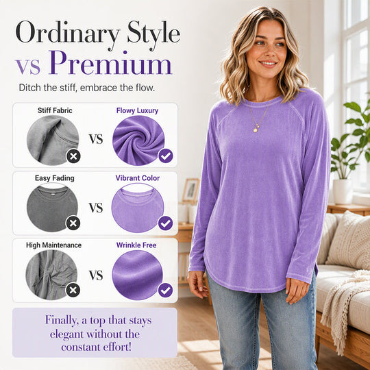 👚Seasonal Style - Relaxed Cotton Crew Top – Breezy Comfort &amp; Easy Pairing with Jeans or Leggings