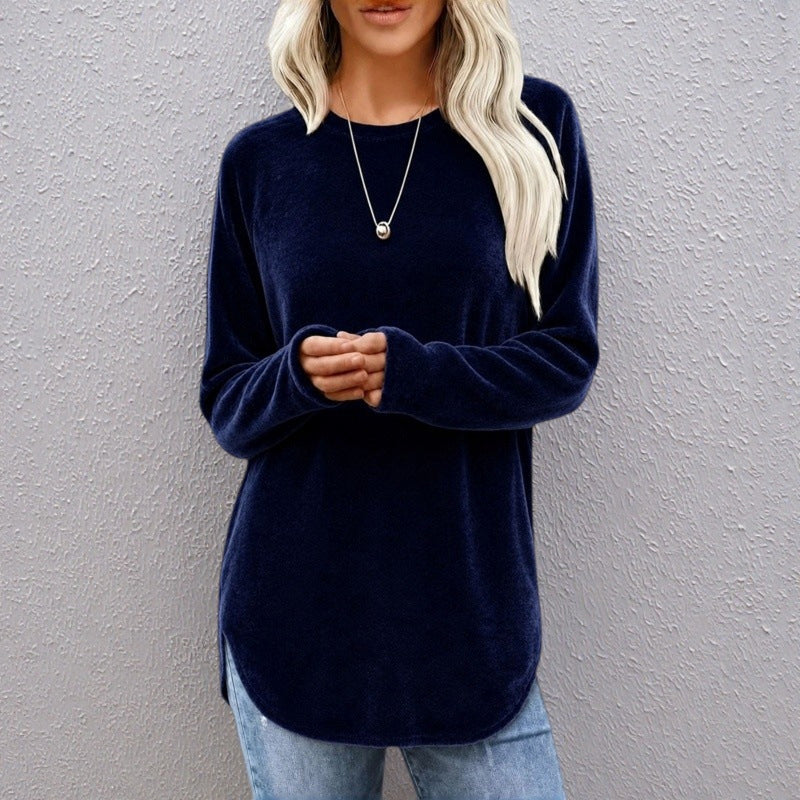 👚Seasonal Style - Relaxed Cotton Crew Top – Breezy Comfort &amp; Easy Pairing with Jeans or Leggings