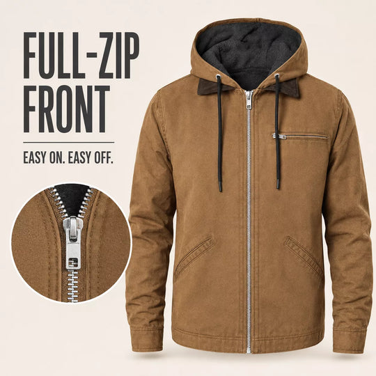 ⏳LAST DAY SALE 60% OFF !!📢Men’s Plush-Lined Hooded Work Jacket