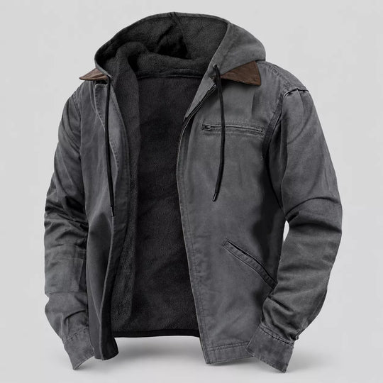 ⏳LAST DAY SALE 60% OFF !!📢Men’s Plush-Lined Hooded Work Jacket