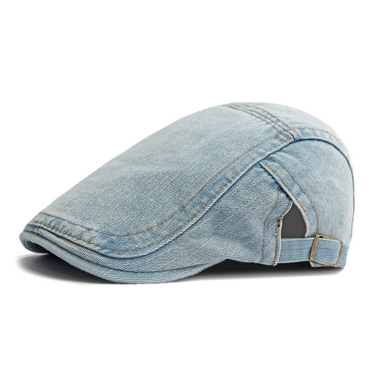 🧢 Vintage Denim Newsboy Cap | Unisex Classic Retro Flat Hat