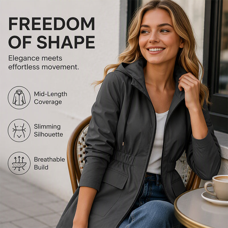 🌧️ Women's Water Resistant Hooded Rain Jacket – Lightweight Protection Meets Everyday Style