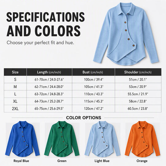 ✨Bestseller 👕 Soft Waffle Knit Top with Irregular Hem – Versatile Colors for Any Casual Occasion