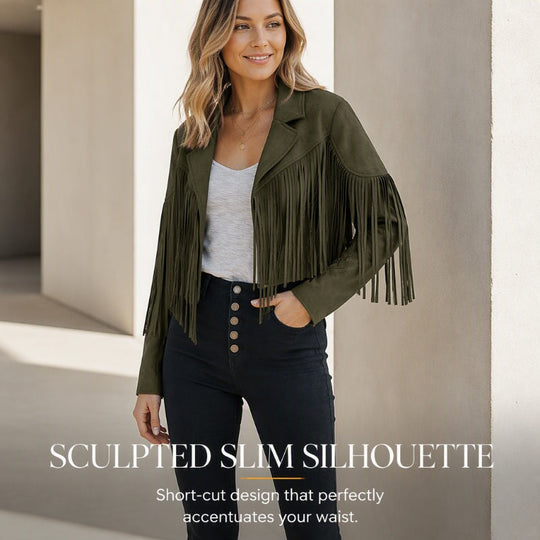 Women’s Casual Long Sleeve Fringe Jacket