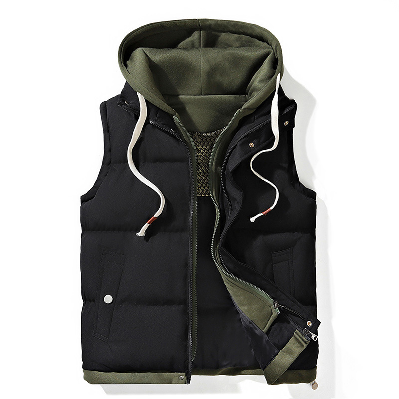 ❄️ Cold-Weather Comfort  🧥 Men’s Warm Hooded Puffer Vest