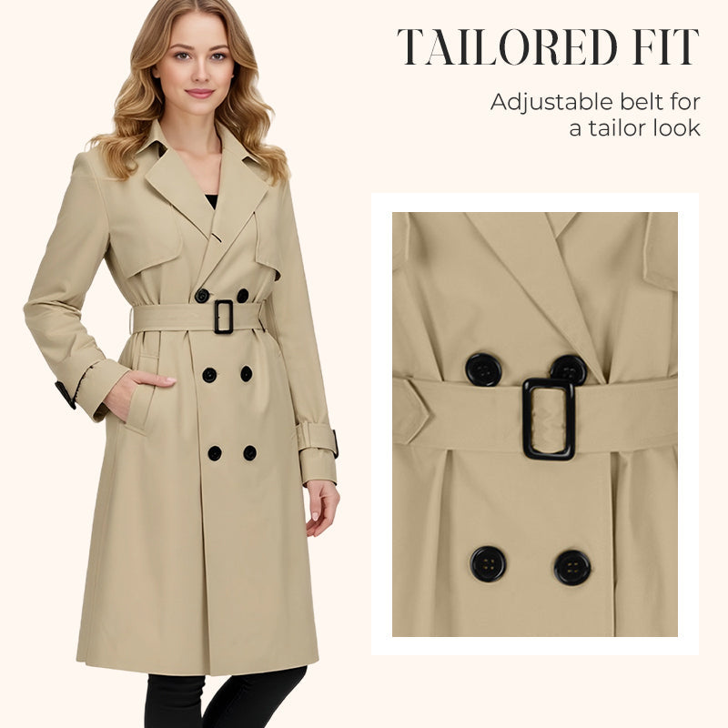 🍂 Women’s Double-Breasted Trench Coat – Timeless Elegance &amp; Effortless Autumn Style