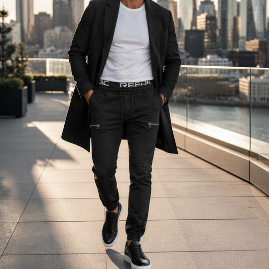 👖✨Bestseller - Slim-Fit Denim Joggers with Stretch Waist – Easy Pull-On Style &amp; Clean Tapered Look for Everyday Wear