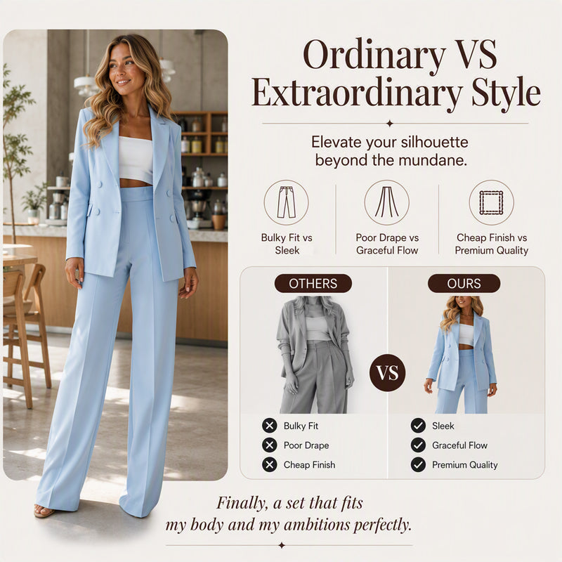 ✨ Women’s Elegant Blazer & Trousers Set – Polished Style & Effortless Sophistication