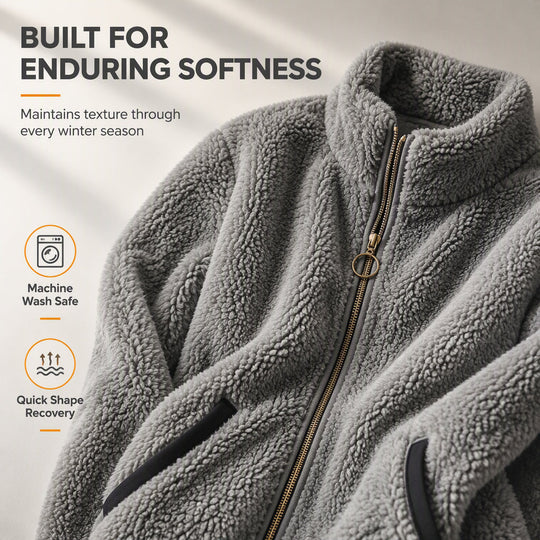 Trending Now⭐🧥 Soft Plush Zip-Up Cardigan – Cozy Full-Zip Layer for Effortless Cool-Weather Style