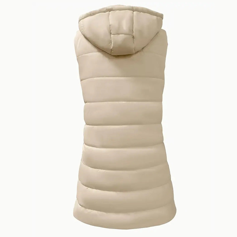 ✨ Women’s Zip-Up Long Puffer Vest – Cosy Warmth &amp; Flattering Everyday Style