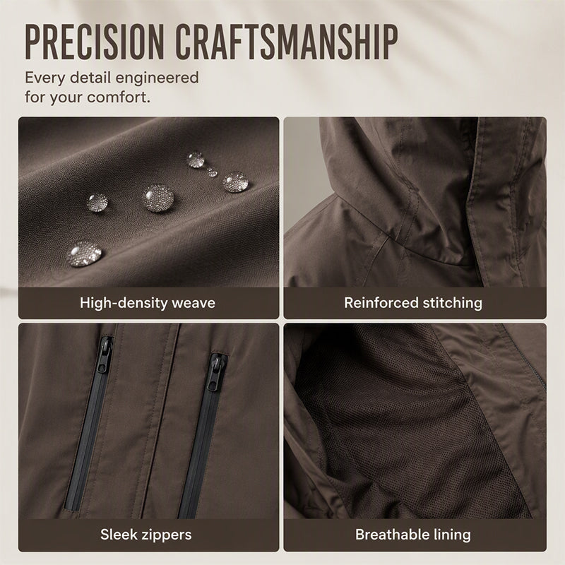 Windproof Hooded Cargo Jacket Waterproof Outdoor Streetwear Coat