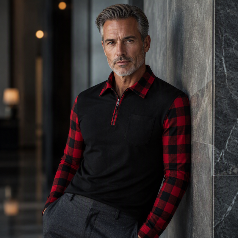 Bestseller🏆Men's Casual Long Sleeve Half-Zip Shirt