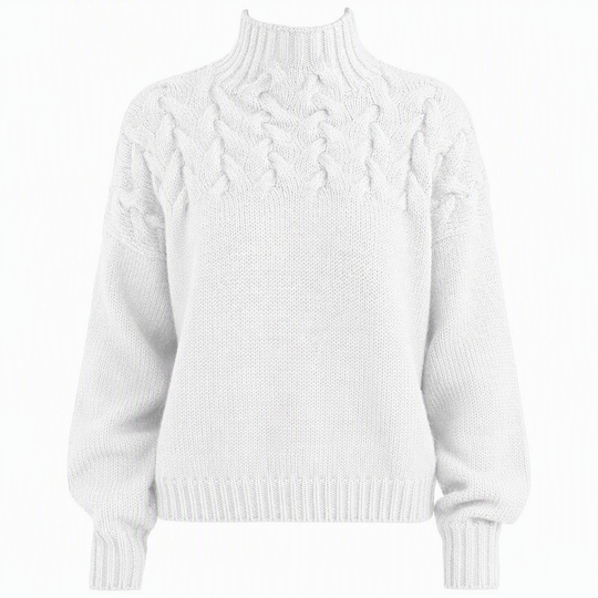 🧶 Cozy Cable-Knit Style | Turtleneck Pullover Sweater