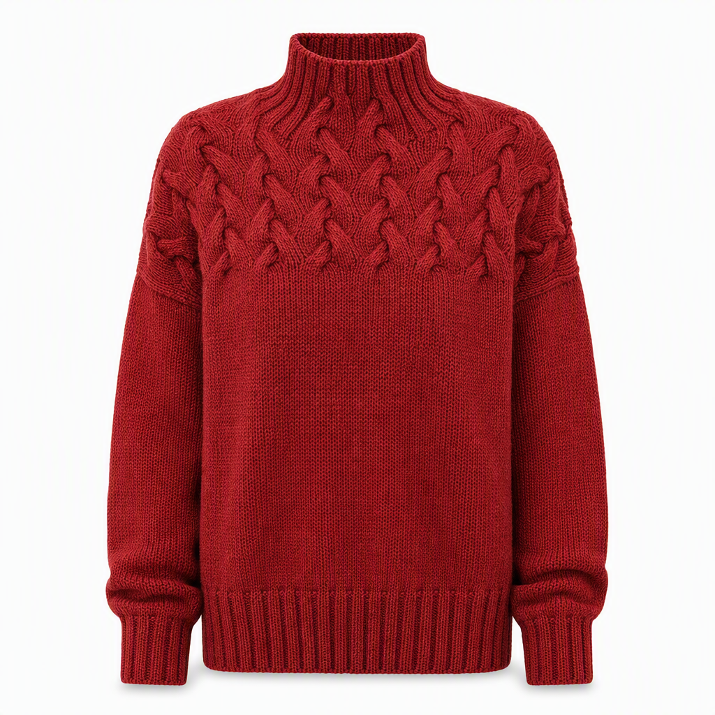 🧶 Cozy Cable-Knit Style | Turtleneck Pullover Sweater