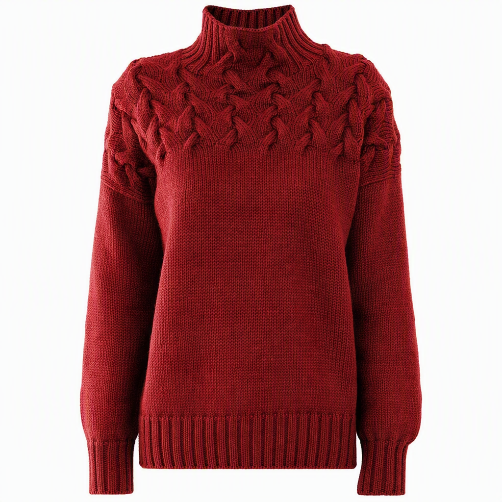 🧶 Cozy Cable-Knit Style | Turtleneck Pullover Sweater