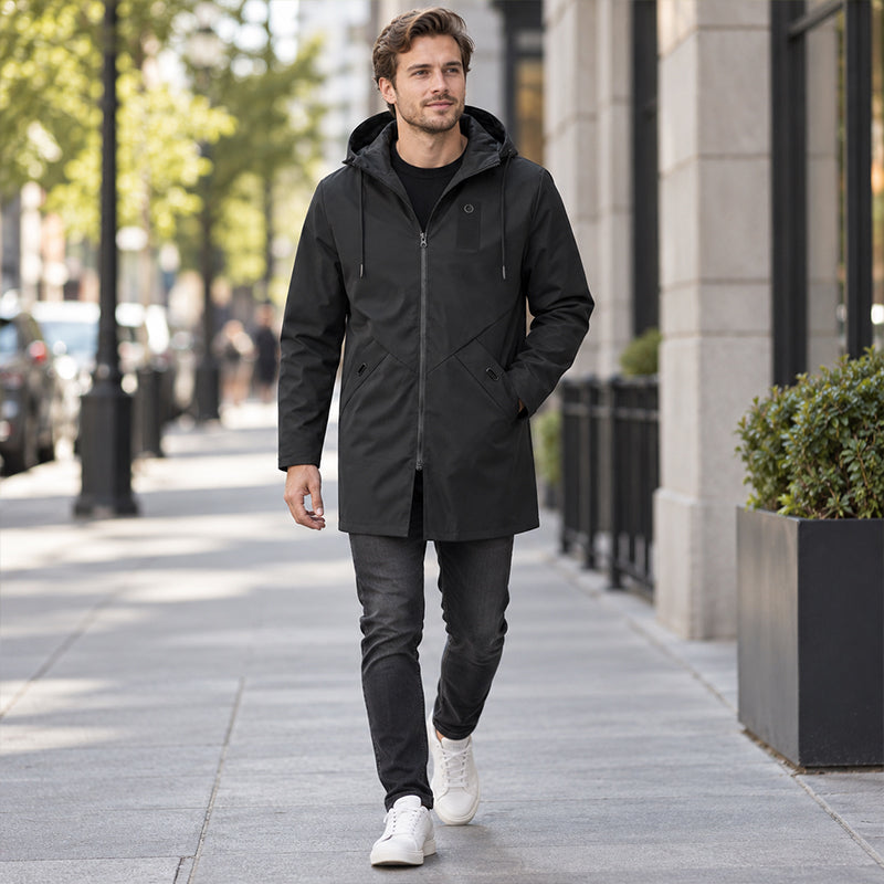 ✨Men's Mid-Length Hooded Windbreaker Trench✨