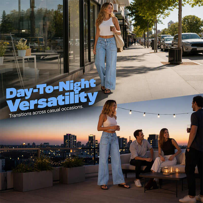 💖 Latest Design | Women's High-Rise Wide-Leg Jeans with Statement Pockets